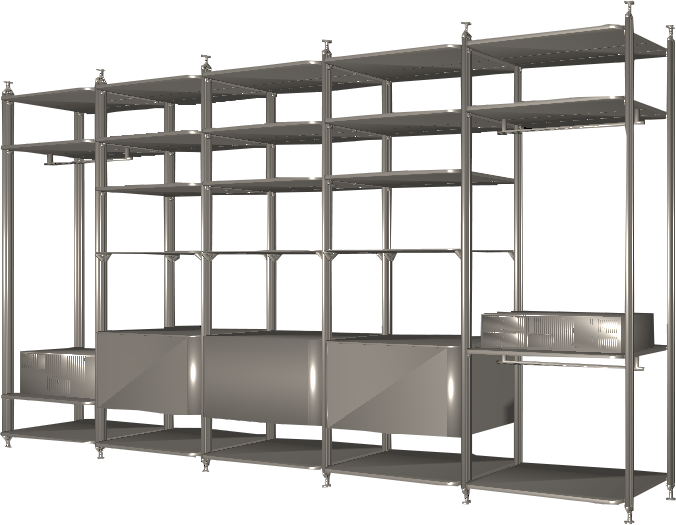 L28 wireless conductive double column open cabinet